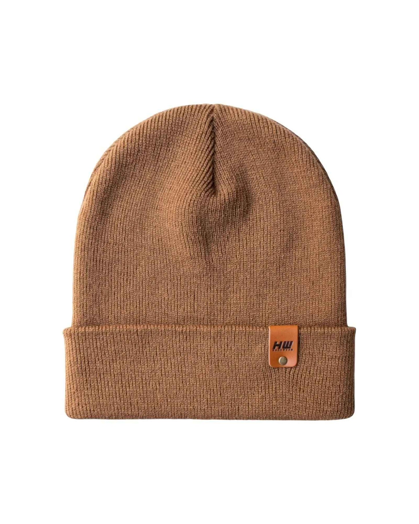 Camel Brown Classic Knit Cuffed Beanie HAAKWEAR