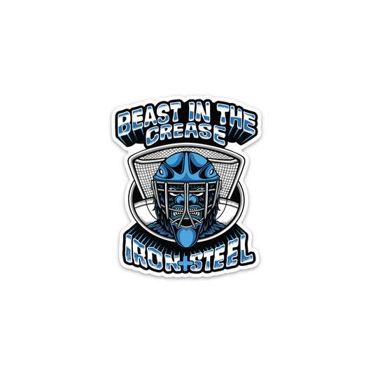 Beast In The Crease Goalie Hockey Sticker 3.25' Vinyl
