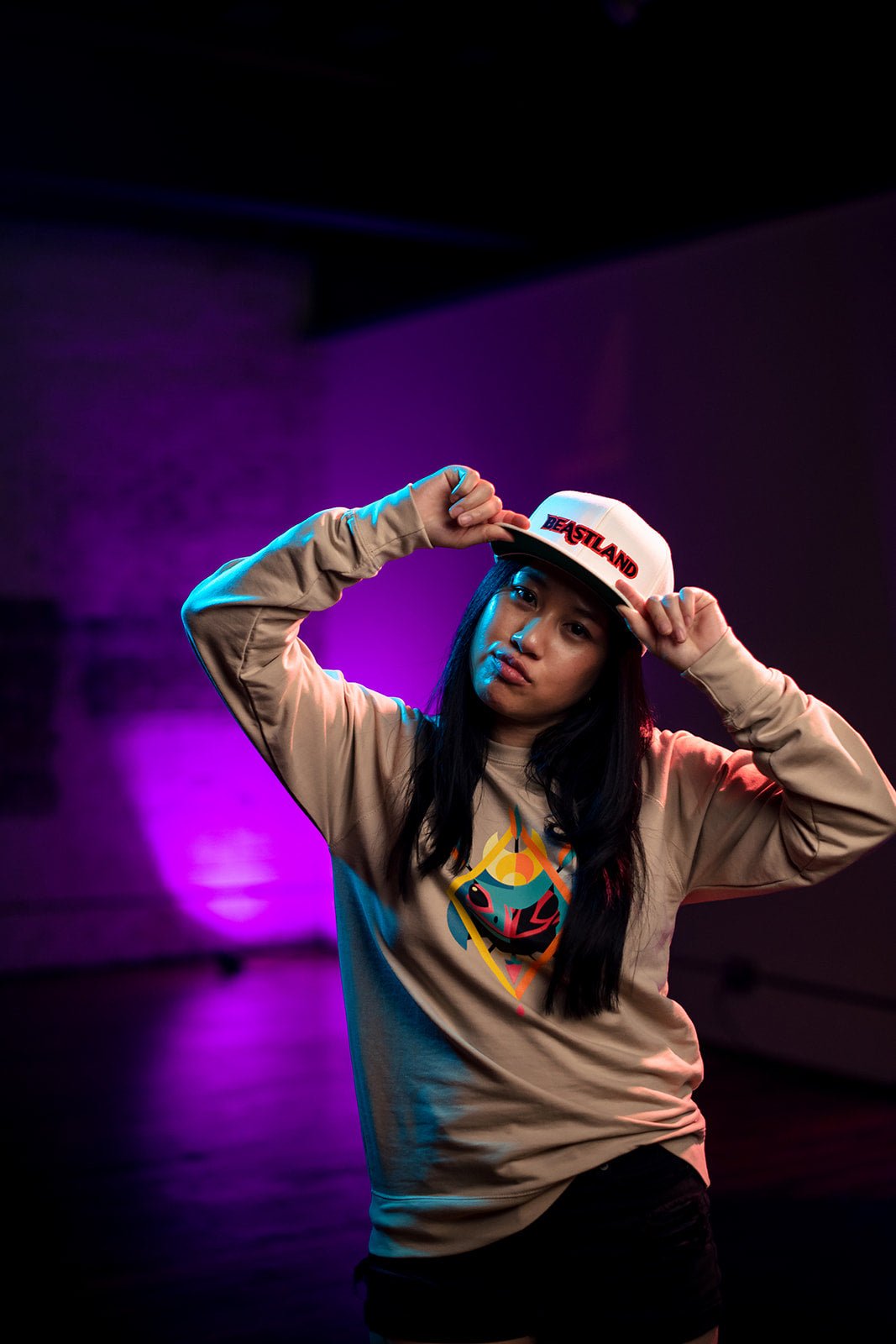 Beastland Snapback Hat Adjustable Wool Blend 6 Panel