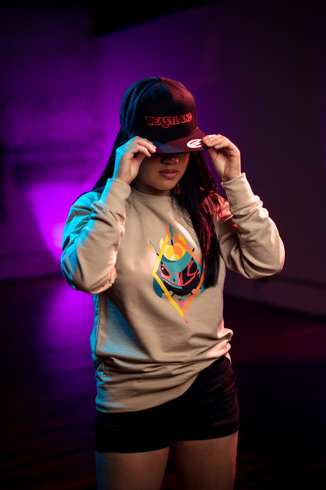Beastland Snapback Hat Adjustable Wool Blend 6 Panel