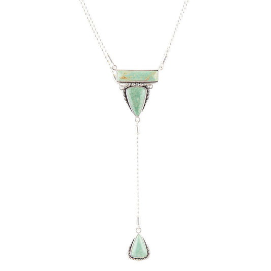 Begondor Green Turquoise Sterling Y Necklace