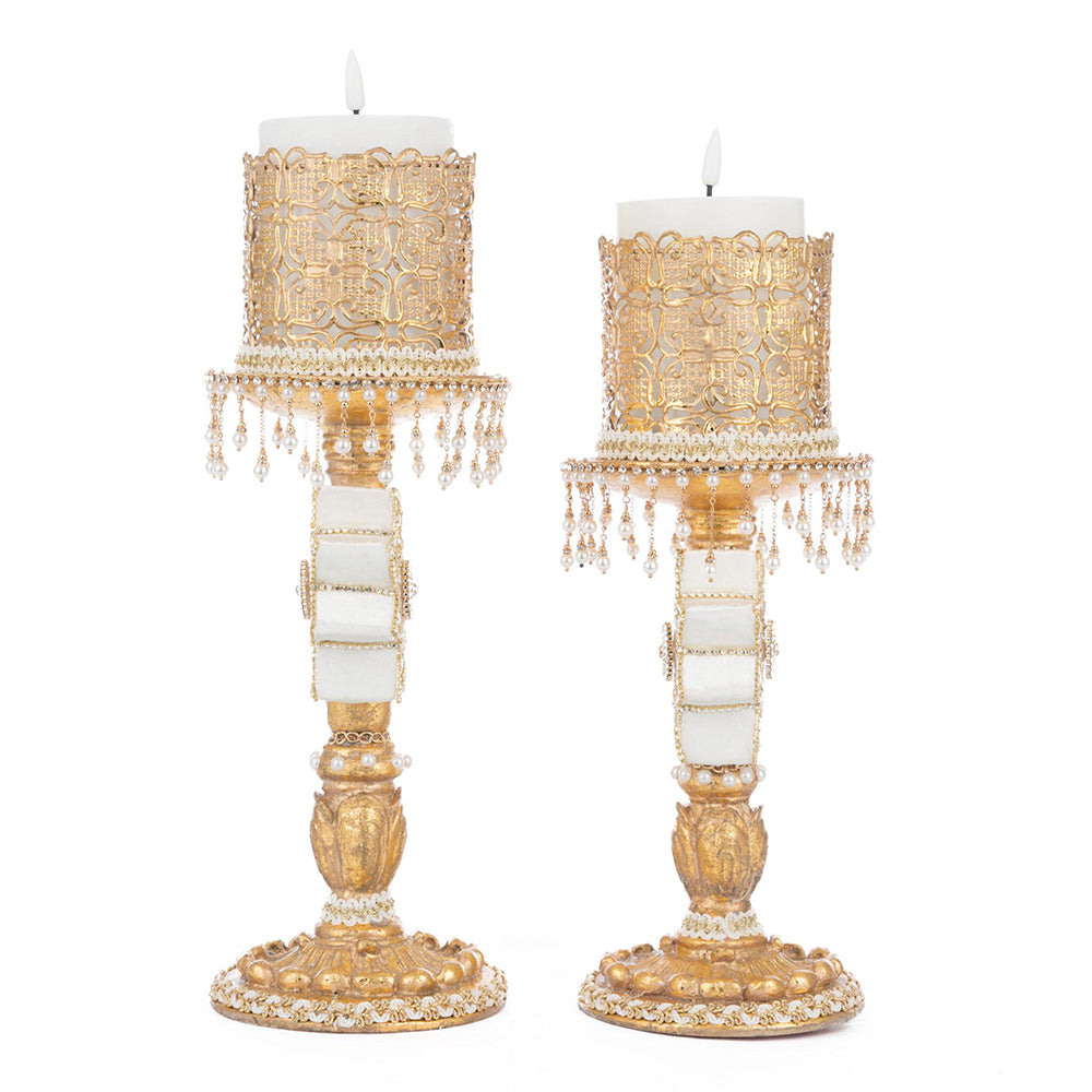 Bells of Brilliance Gold Candle Sticks Set of 2 by Katherine's Collection