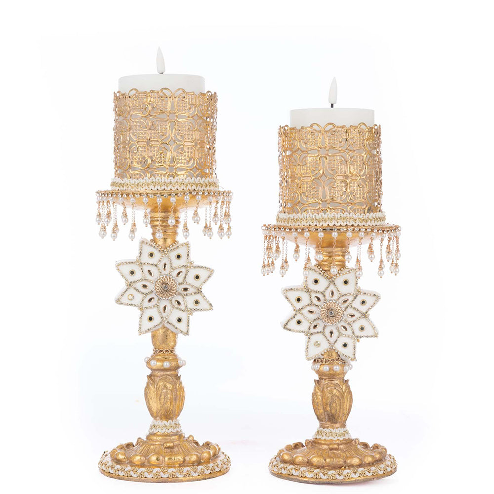 Bells of Brilliance Gold Candle Sticks Set of 2 by Katherine's Collection