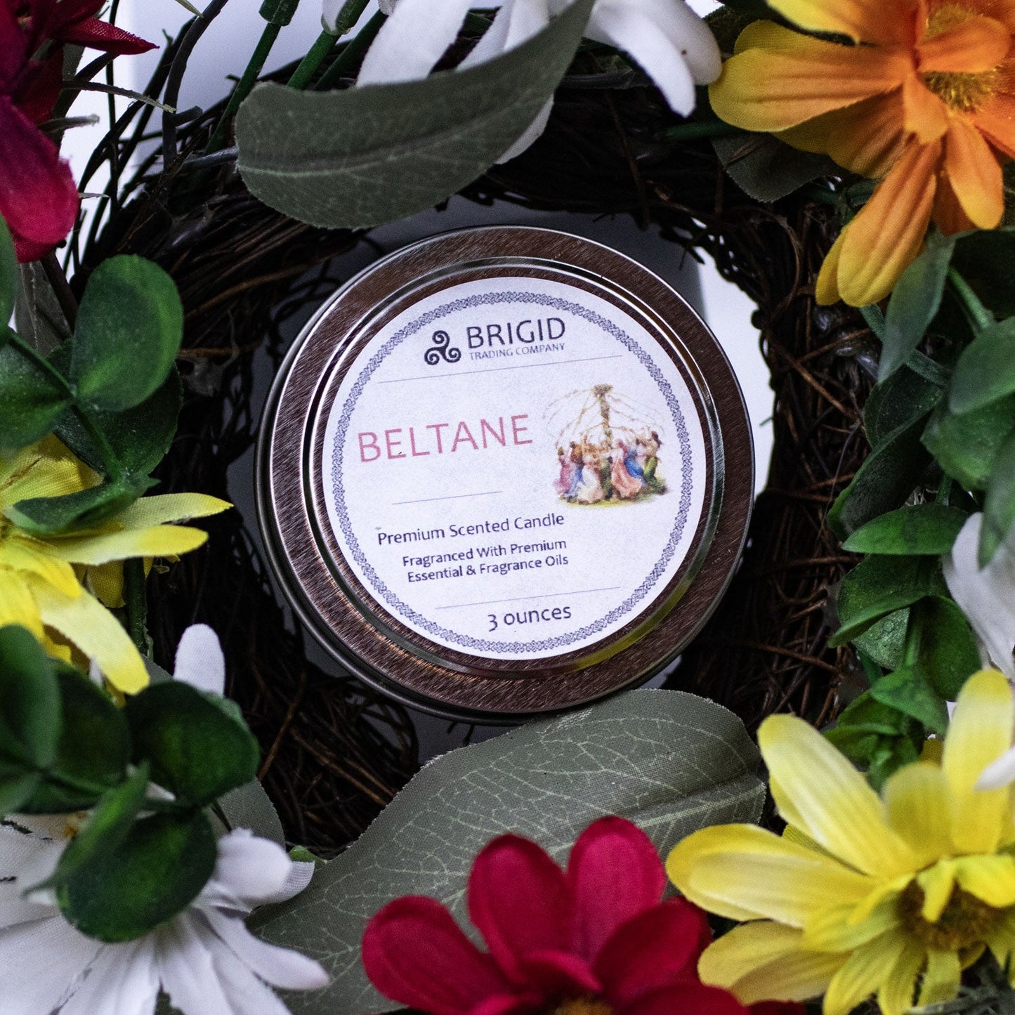 Beltane Soy Wax Candle Rose Jasmine Clary Sage Frankincense