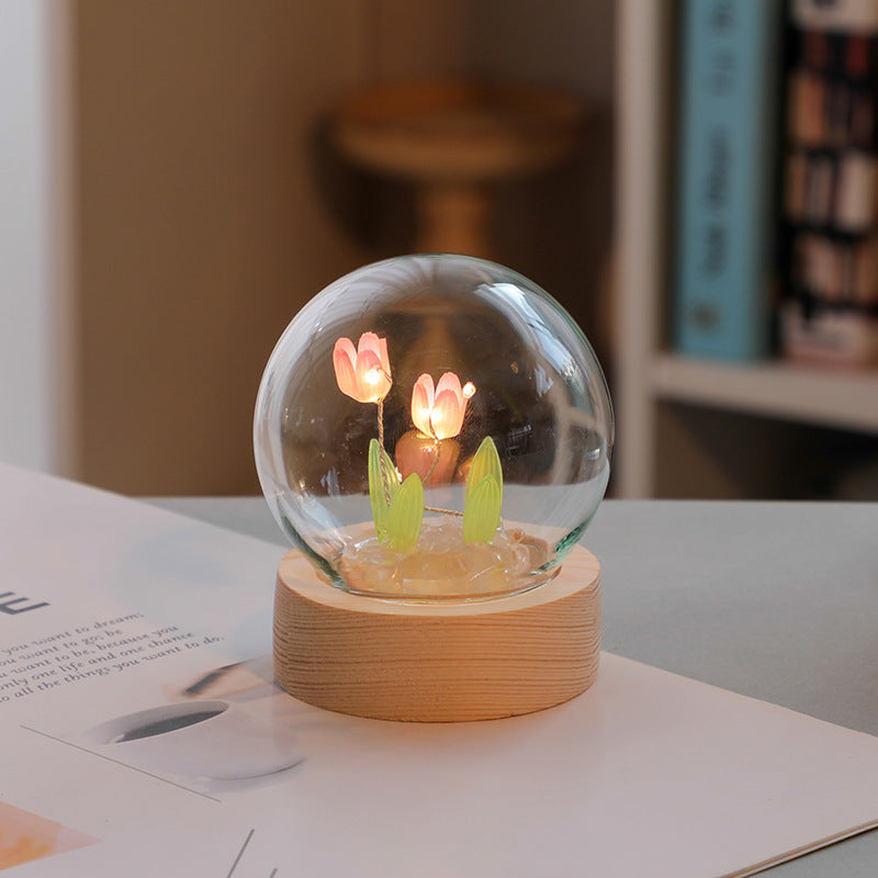 Mini Tulip Small Night Light Tabletop Decoration Cute Holiday Gift