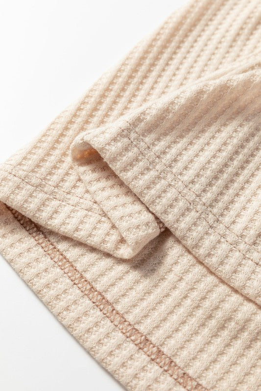 Colorblock Waffle Knit Raglan Sleeve Top