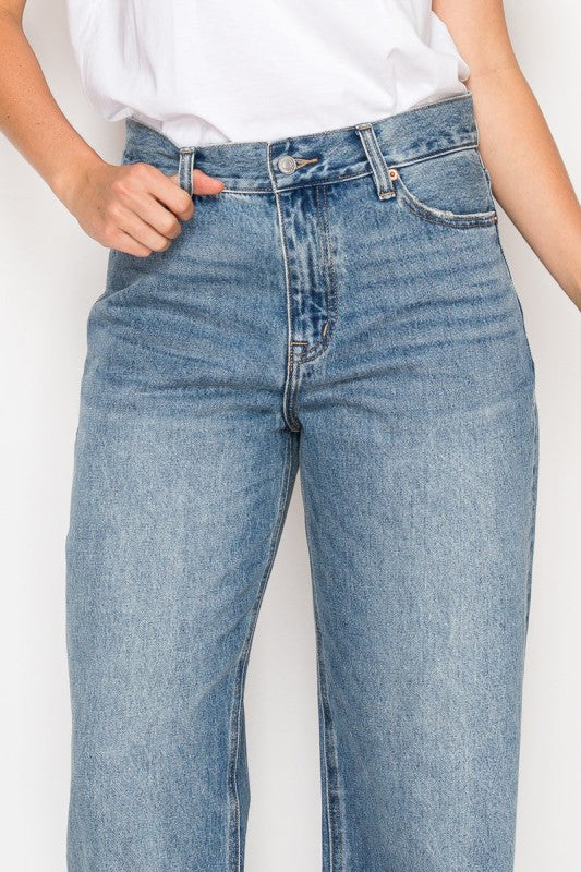 Unisex Tapered Baggy Jeans Mid Rise Relaxed Fit DAT1001BGM
