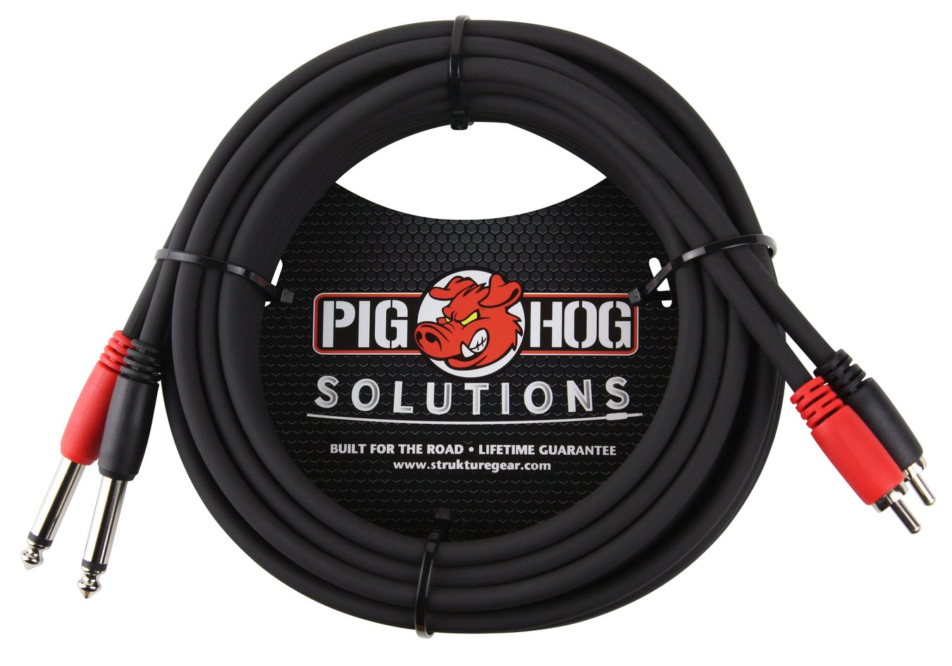 Pig Hog Solutions 15ft Dual RCA Male to Dual 1/4' Cable PD-R1415