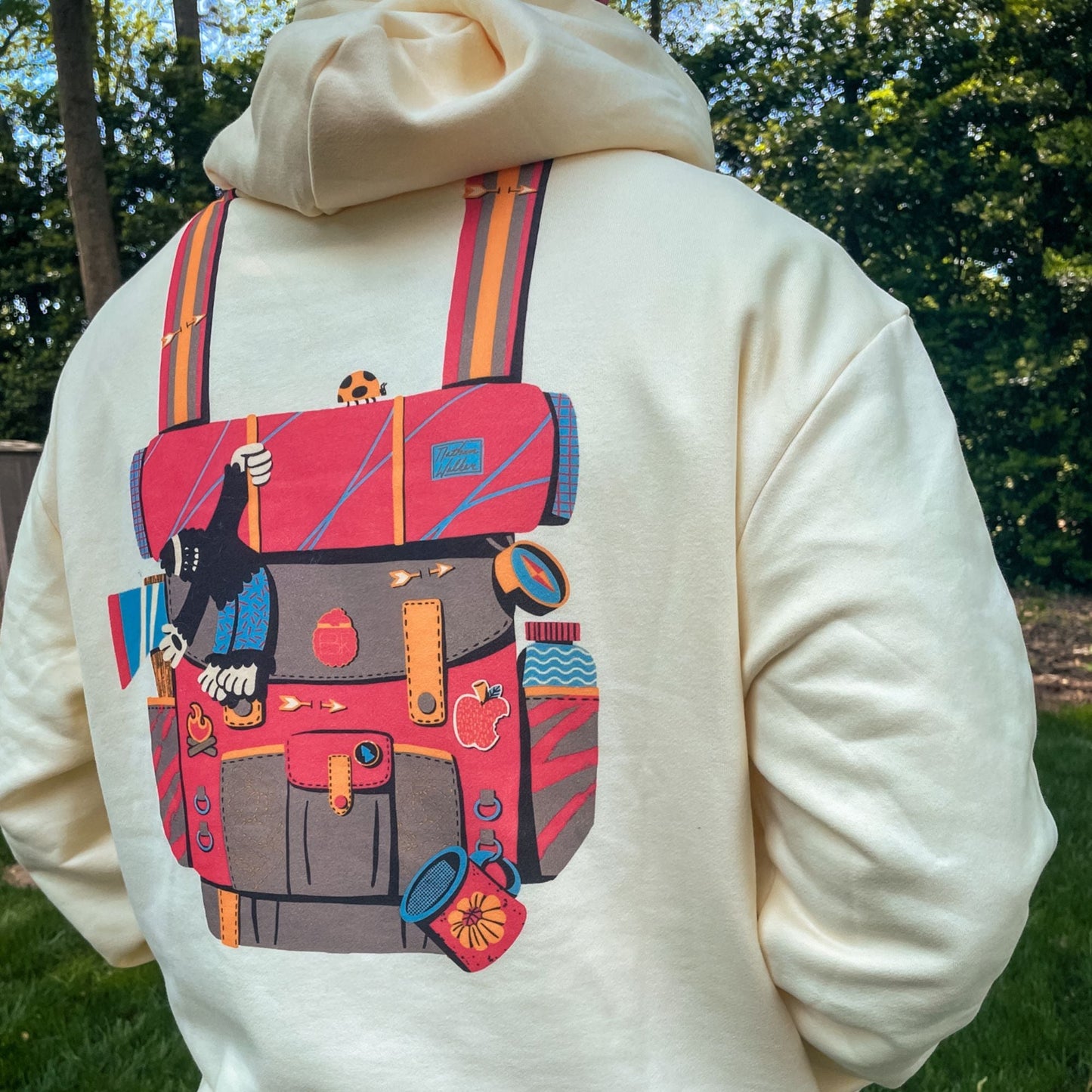 Bigfoot Backpack Hoodie Soft Cotton Relaxed Fit Hoodie