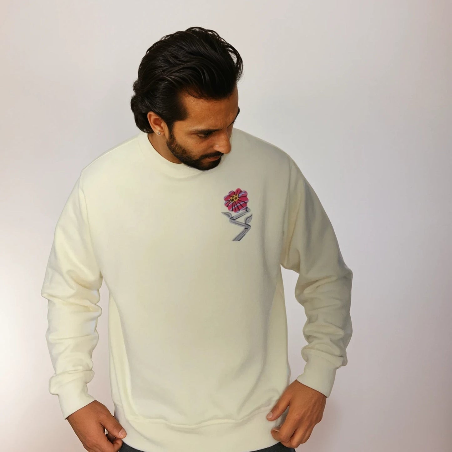 Bigfoot Found a Flower 100% Cotton Relaxed Fit Sweatshirt