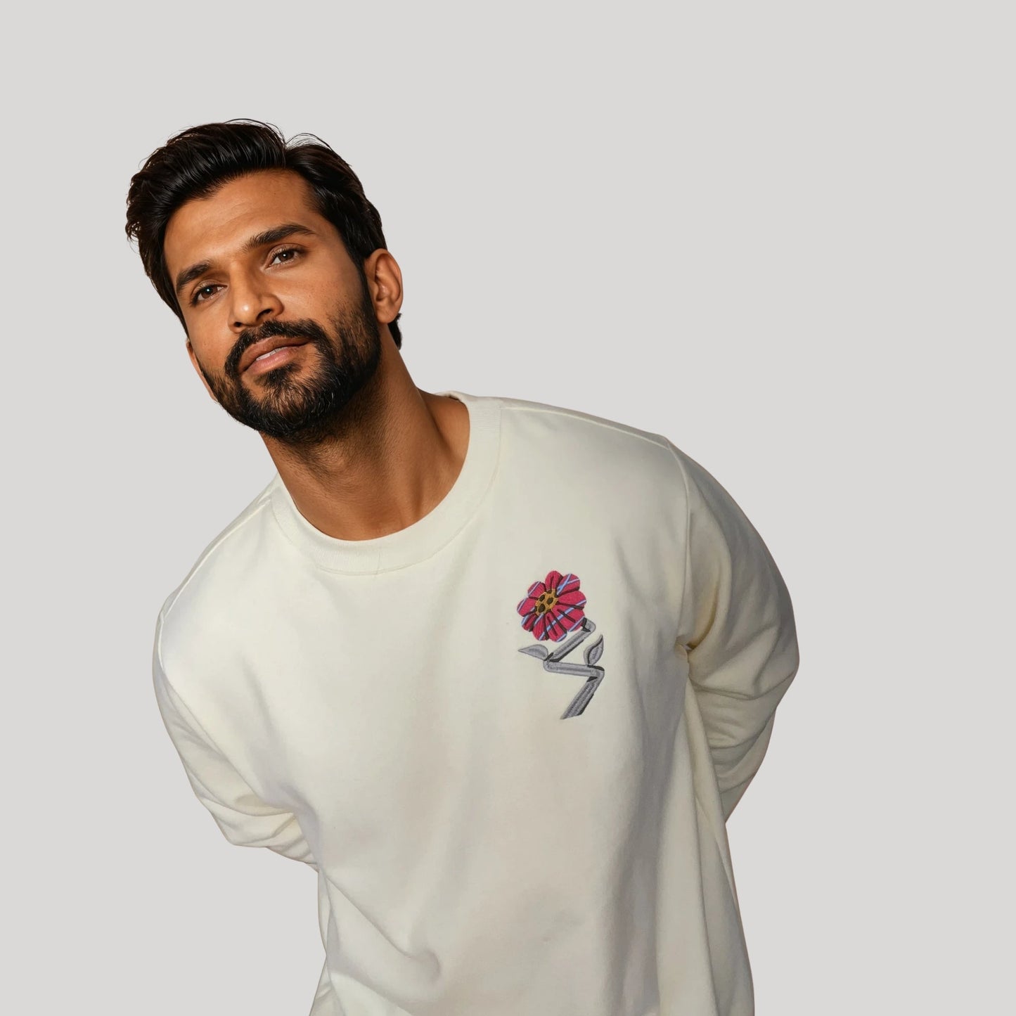 Bigfoot Found a Flower 100% Cotton Relaxed Fit Sweatshirt