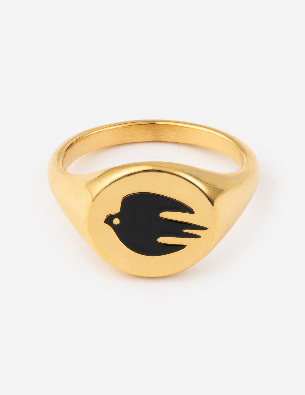 Black Enamel Gold Dove Ring Jewelry Elevated Faith