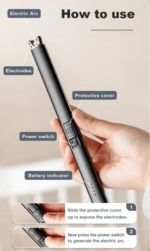 Black Flameless Rechargeable Candle Lighter