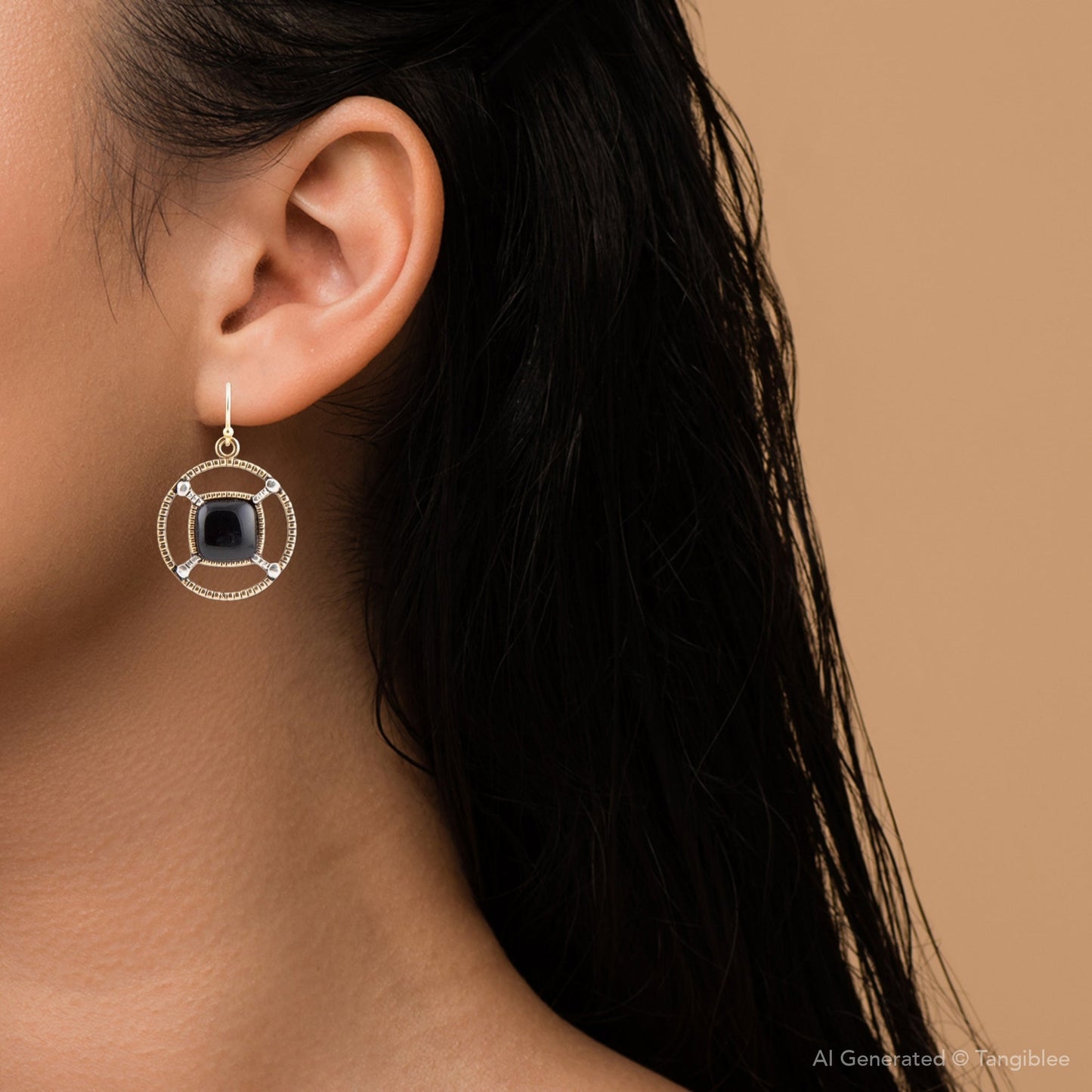 Black Onyx Mixed Metal Drop Earrings Barse Jewelry