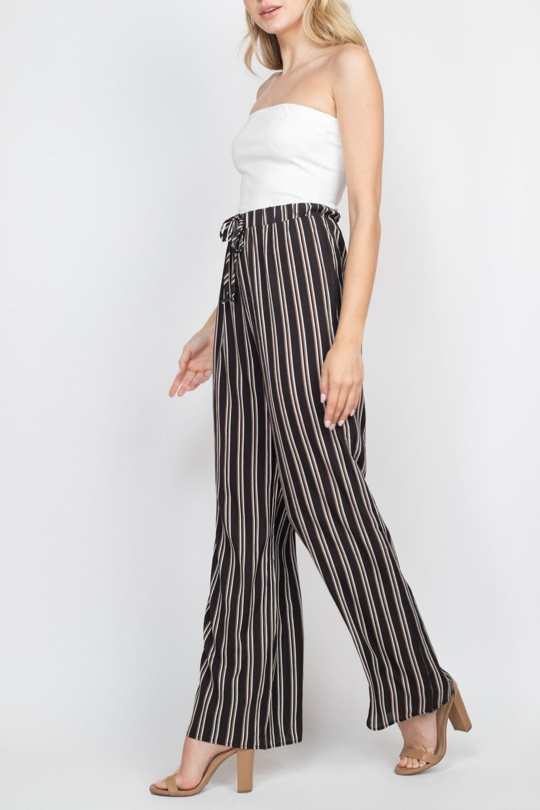 Black Stripes Lightweight Jumpsuit