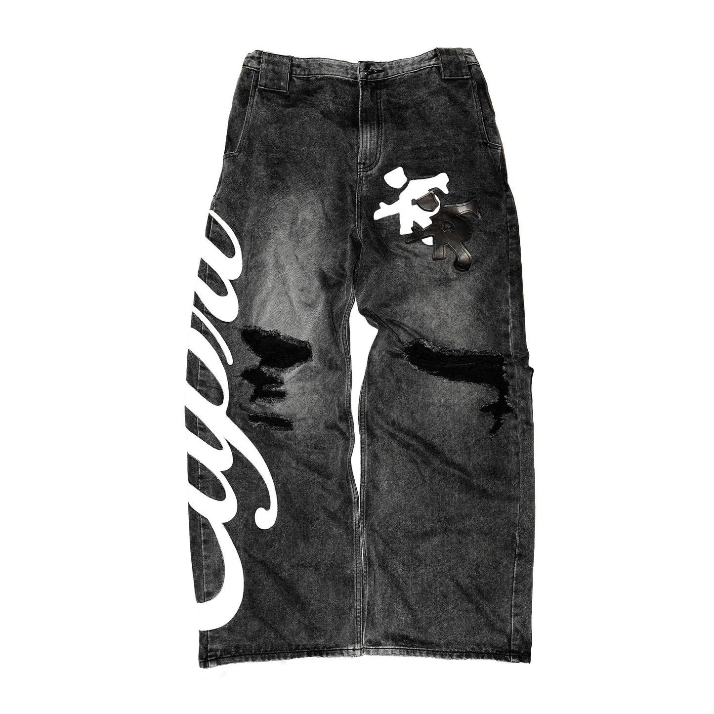Caprì Leather Distressed Jeans Heavyweight Denim Caprì