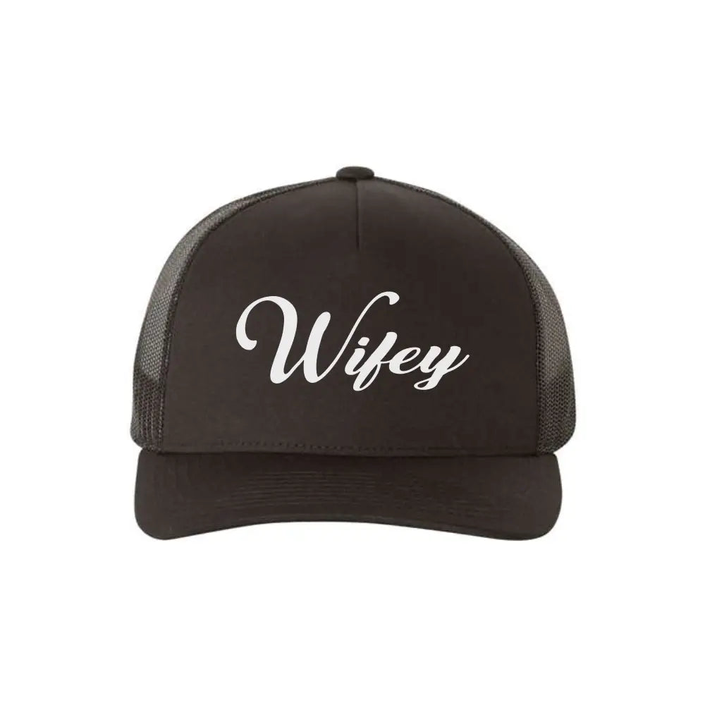 Embroidered Wifey Mesh Trucker Hat Classic Snapback Cap