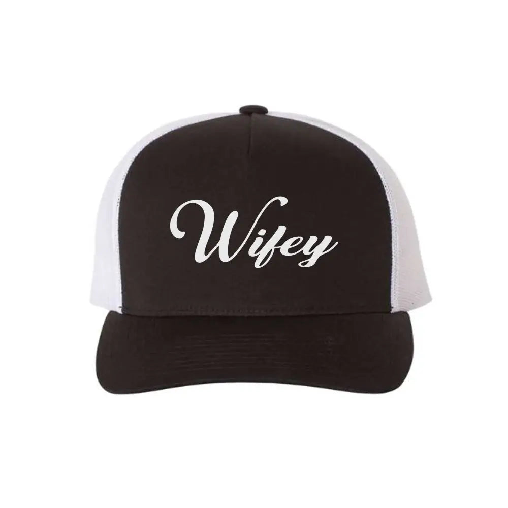 Embroidered Wifey Mesh Trucker Hat Classic Snapback Cap