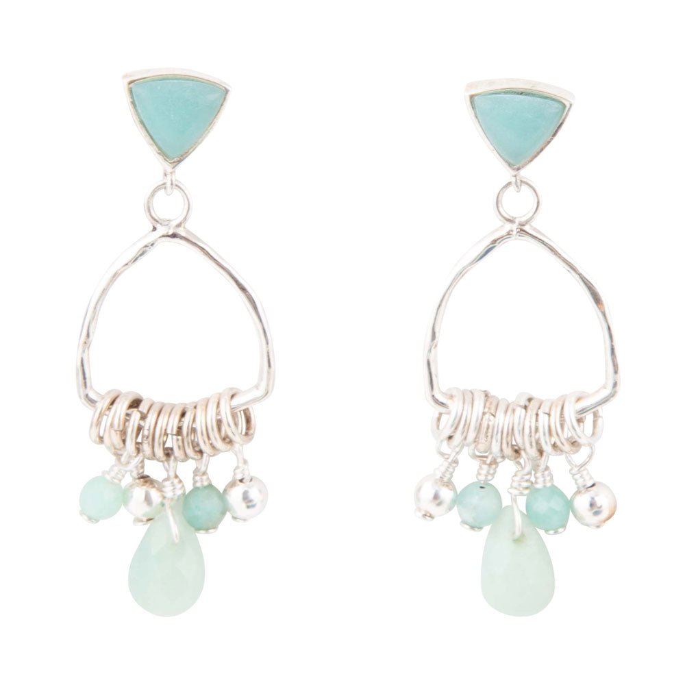 Blue Amazonite Mint Sterling Silver Chandelier Earrings Barse Jewelry