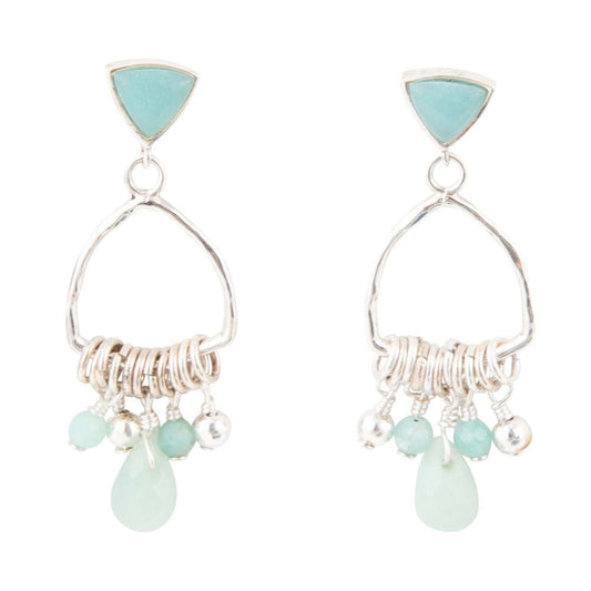 Blue Amazonite Mint Sterling Silver Chandelier Earrings Barse Jewelry