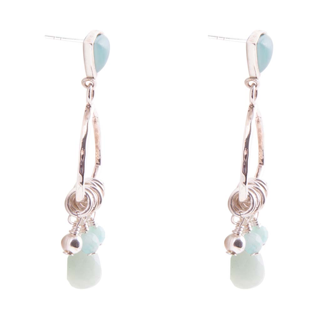 Blue Amazonite Mint Sterling Silver Chandelier Earrings Barse Jewelry