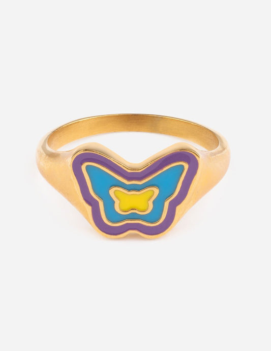 Blue Enamel Butterfly Ring Elevated Faith
