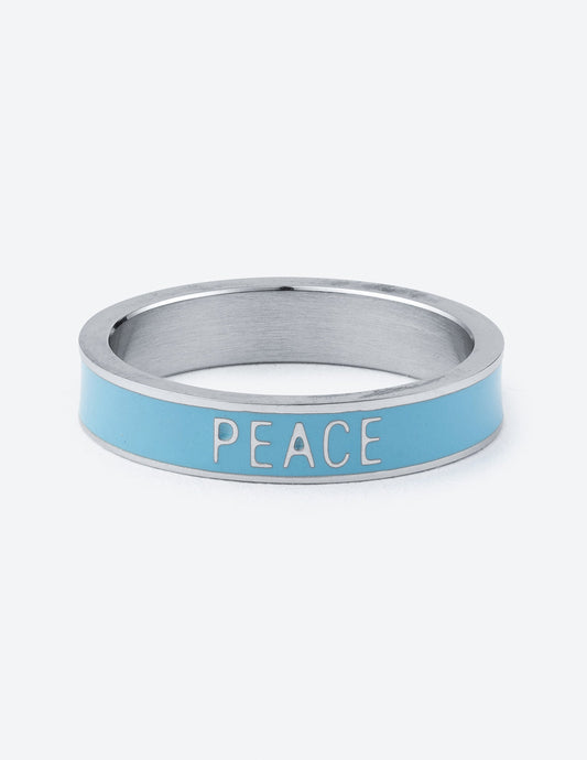 Blue Enamel Peace Ring Christian Jewelry Elevated Faith