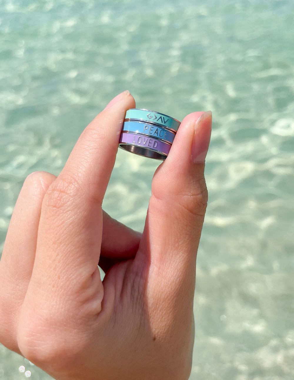 Blue Enamel Peace Ring Christian Jewelry Elevated Faith