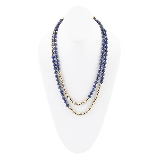 Blue Lapis Wrap Golden Necklace
