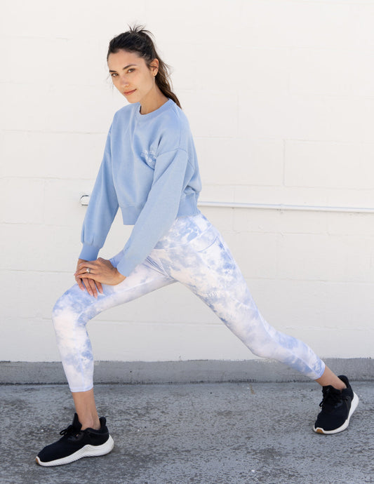 Blue Tie-Dye High-Waisted Legging Elevated Faith