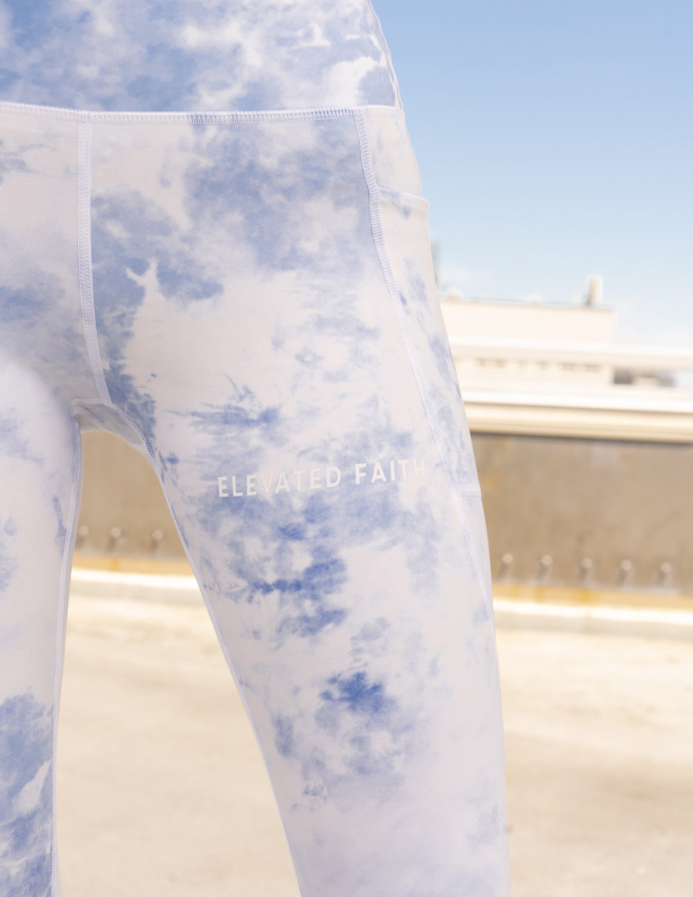 Blue Tie-Dye High-Waisted Legging Elevated Faith