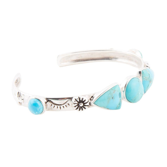 Blue Turquoise Sterling Silver Cuff Bracelet