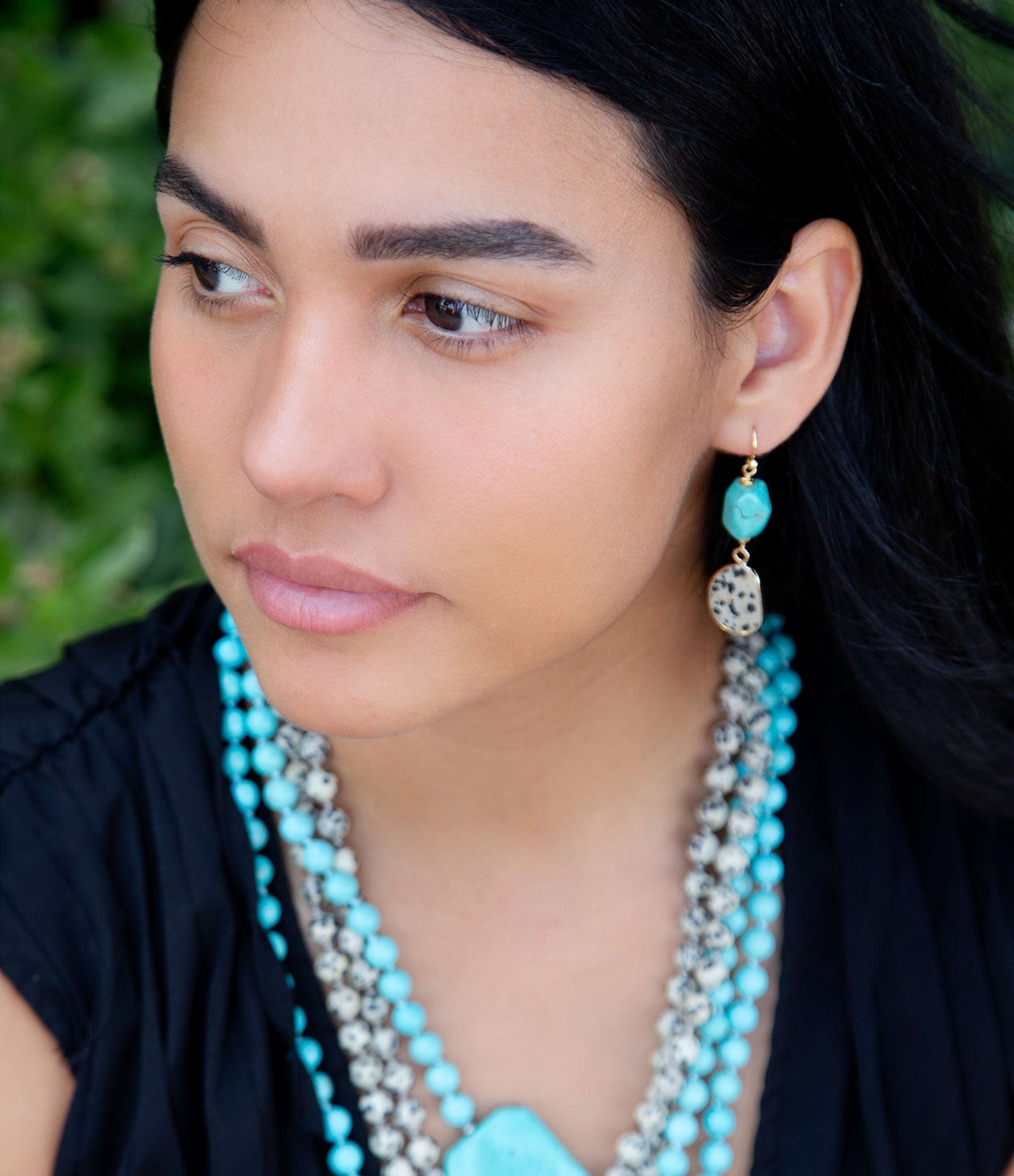 Blue Turquoise Magnesite Stone Knotted Necklace