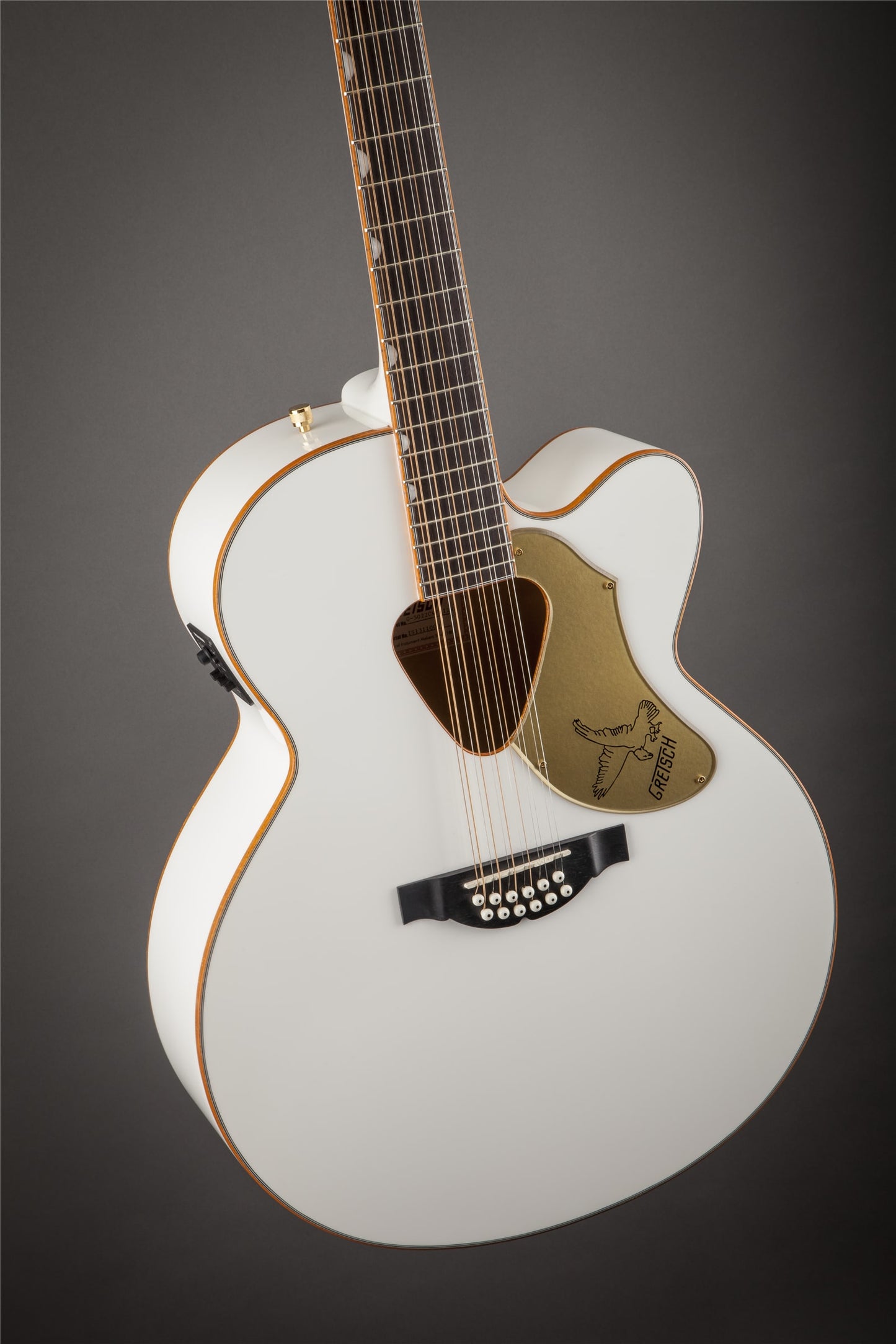 12-string Acoustic-electric Jumbo Guitar White Gretsch G5022CWFE-12 Rancher Falcon