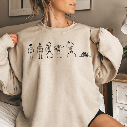 Skeleton Dance Key Graphic Halloween Sweatshirt