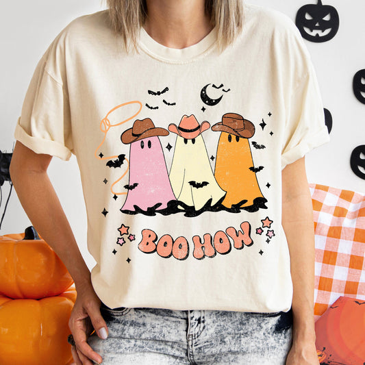 Boo How Ghosts Vintage Halloween Comfort Colors T-shirt
