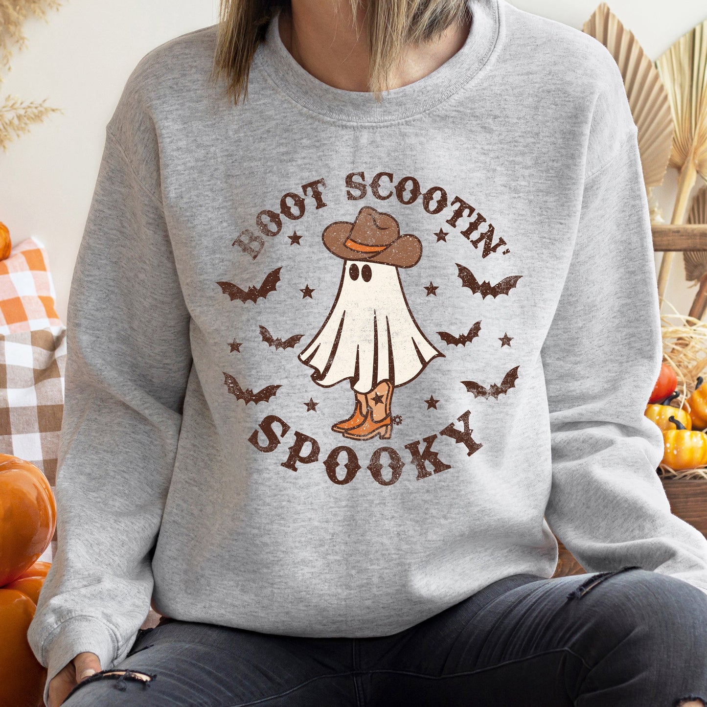 Boot Scooting Spooky Halloween Sweatshirt Unisex Refinery No. 1