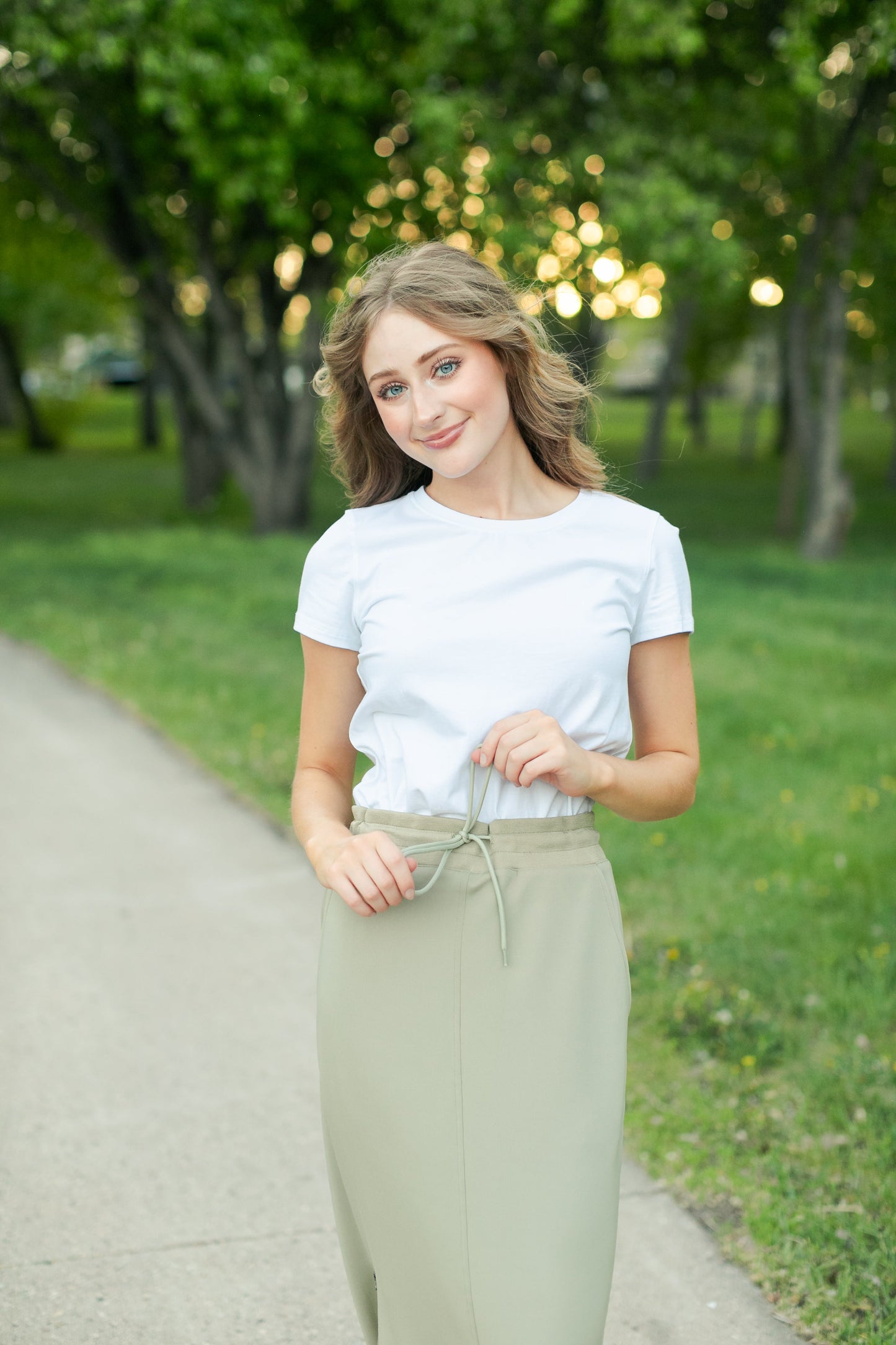 Bradi Side Zipper Athletic Midi Skirt Spring Green Inherit Co.
