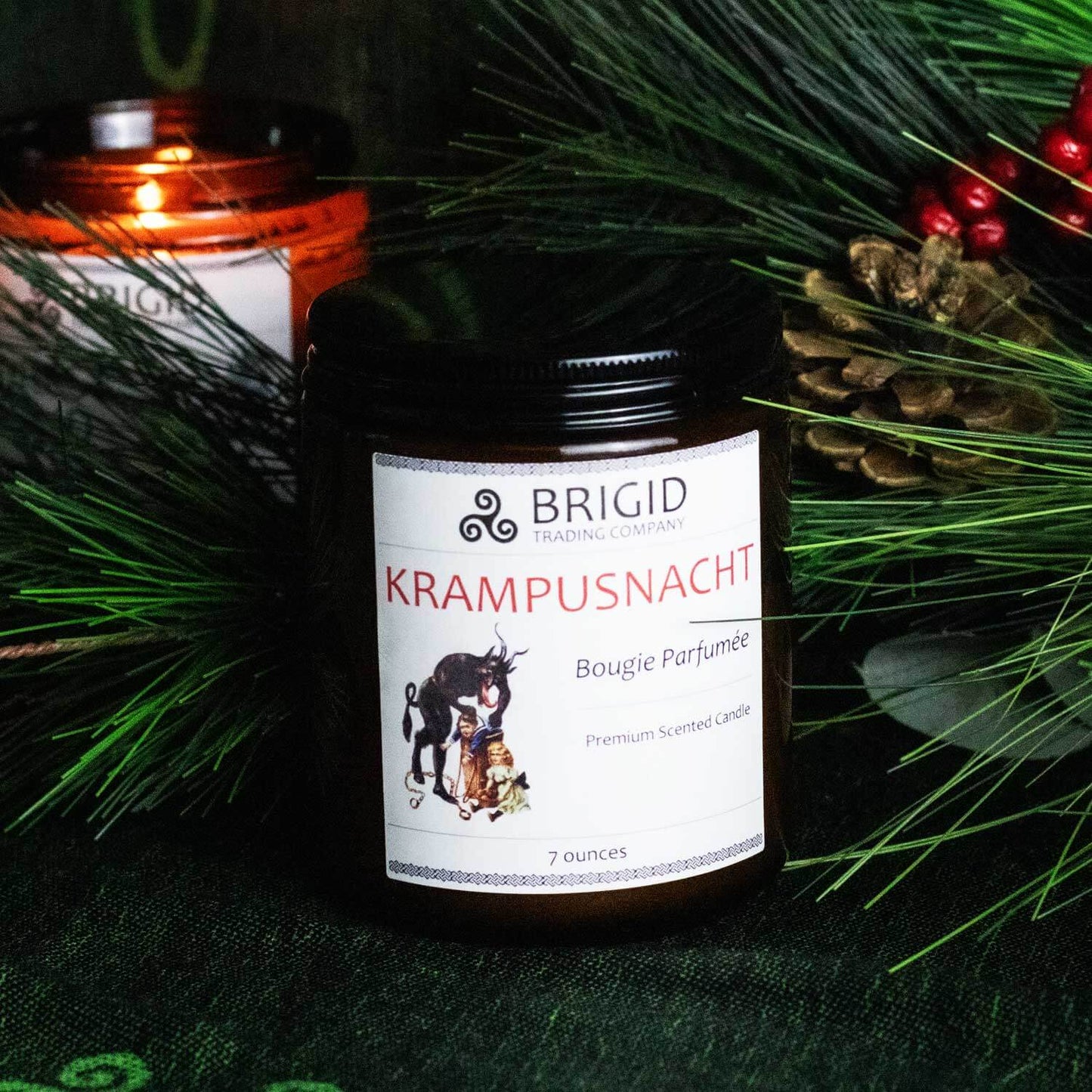 Krampusnacht Merlot Wine Soy Wax Candle Brigid Trading Company