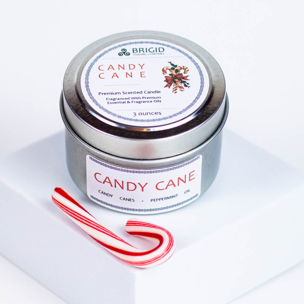 Candy Cane Peppermint Soy Wax Candle Brigid Trading Company