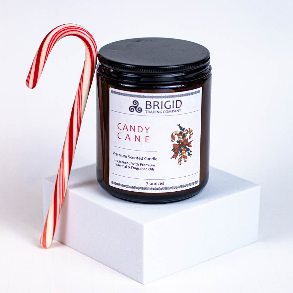Candy Cane Peppermint Soy Wax Candle Brigid Trading Company