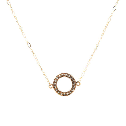Marcasite Bronze Circle Necklace Barse Jewelry