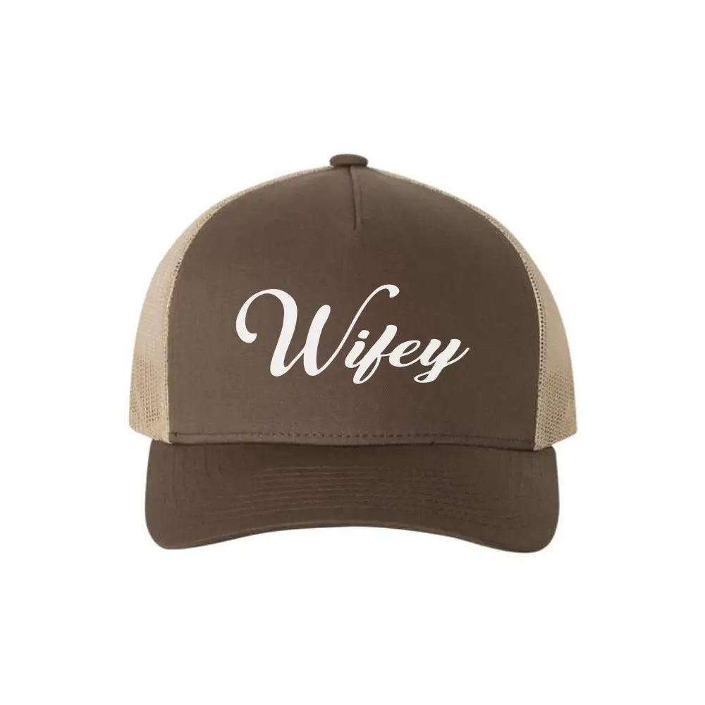 Embroidered Wifey Mesh Trucker Hat Classic Snapback Cap