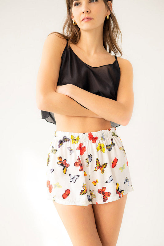 Butterflies Silk Narrow Fit Shorts