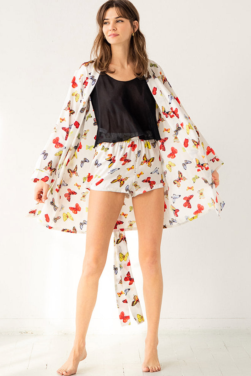 Butterflies Silk Narrow Fit Shorts