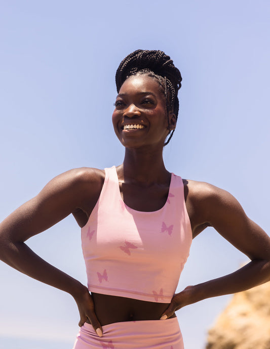 Butterfly Bra Tank Quick Dry Crop Top with Support