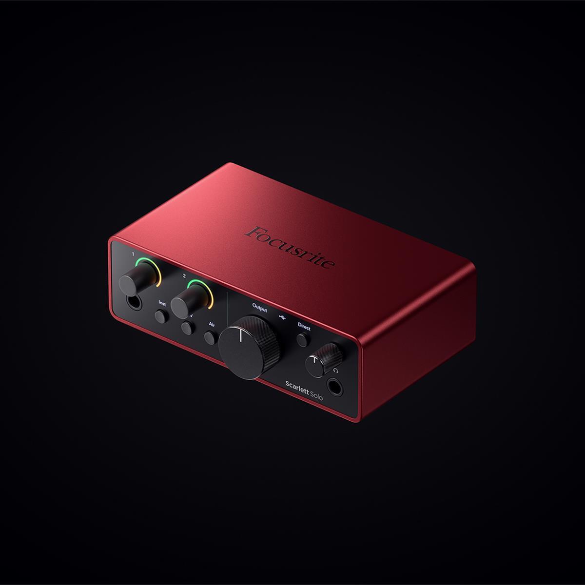 Focusrite Scarlett Solo Studio 4th Gen Ultra-Low Noise USB Interface with Mic, Headphones, Software Suite