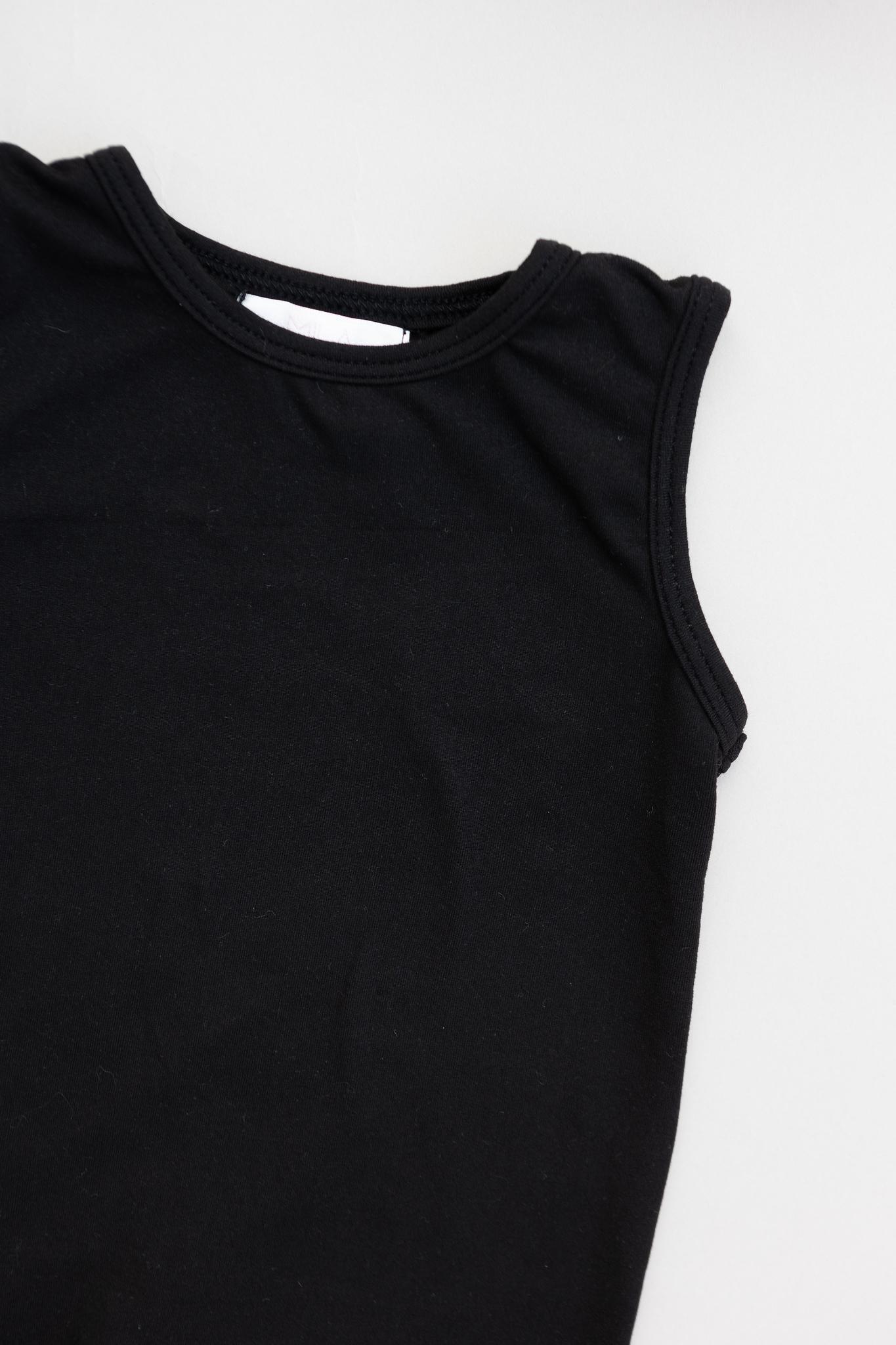 Black Tank One-Piece Jogger Comfortable Silhouette Mila & Rose