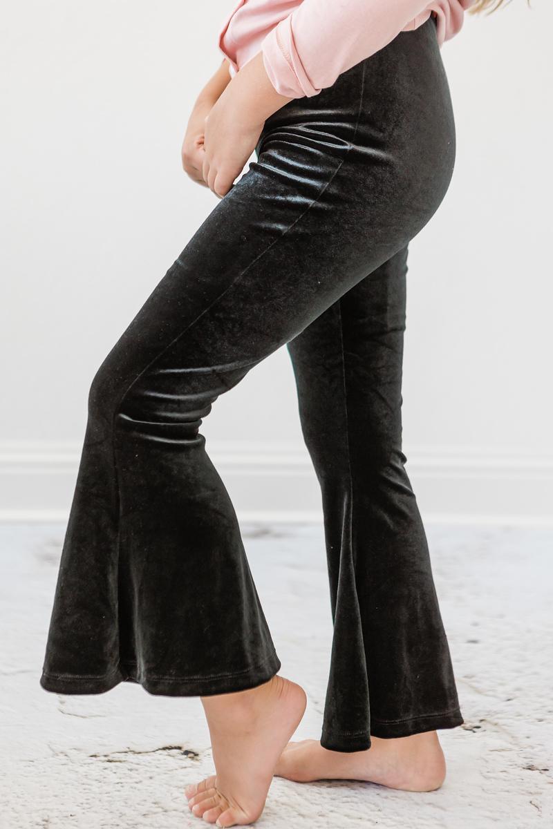 Black Velvet High Waist Bells Mila & Rose