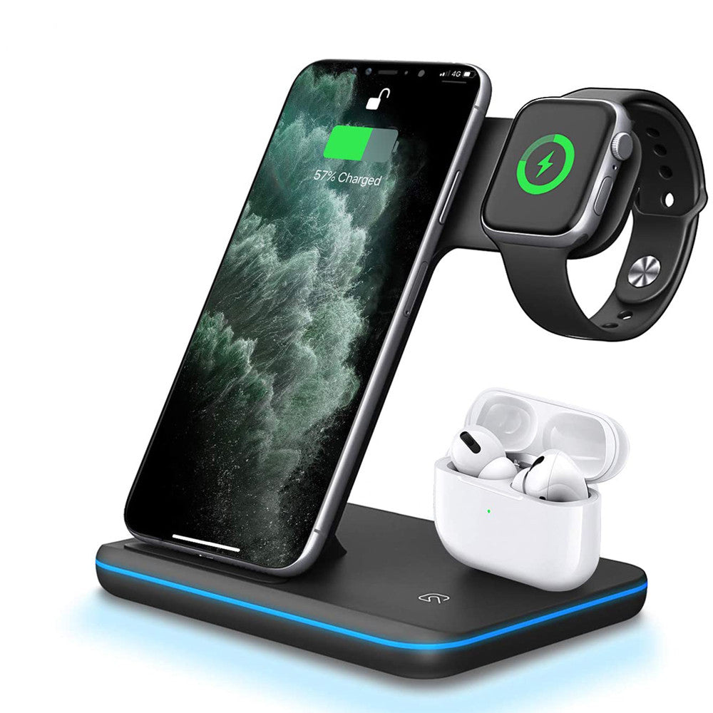 Wireless Charger 3 In 1 Compatible Mobile Phone Watch Earphone Charger Stand